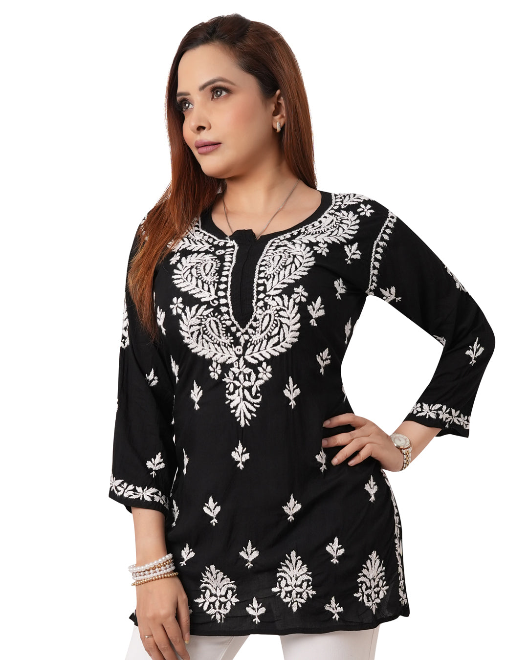 Black Short Chikankari Kurti