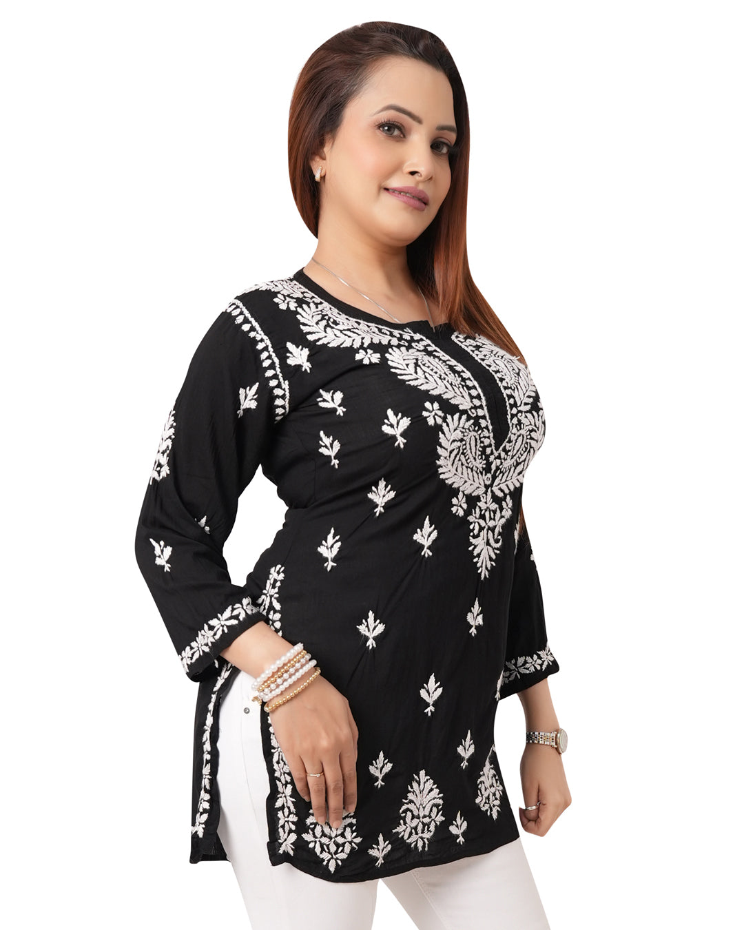 Black Short Chikankari Kurti