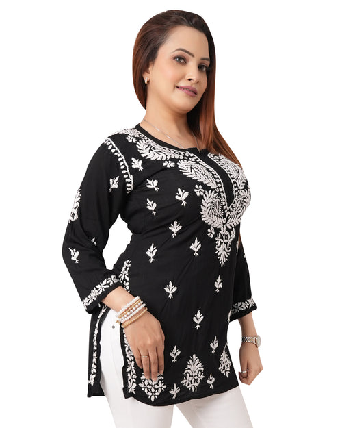 Black Short Chikankari Kurti