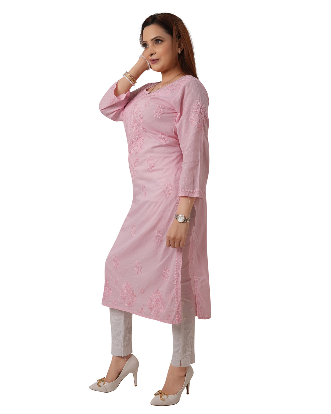 Light Pink Chikankari Kurti