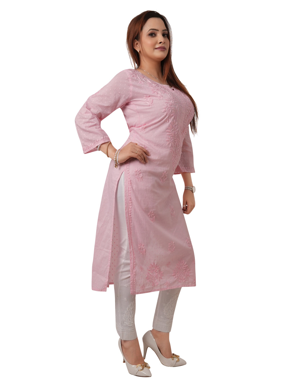 Light Pink Chikankari Kurti