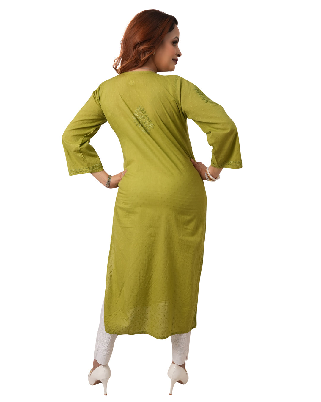 Lime Chikankari Kurti