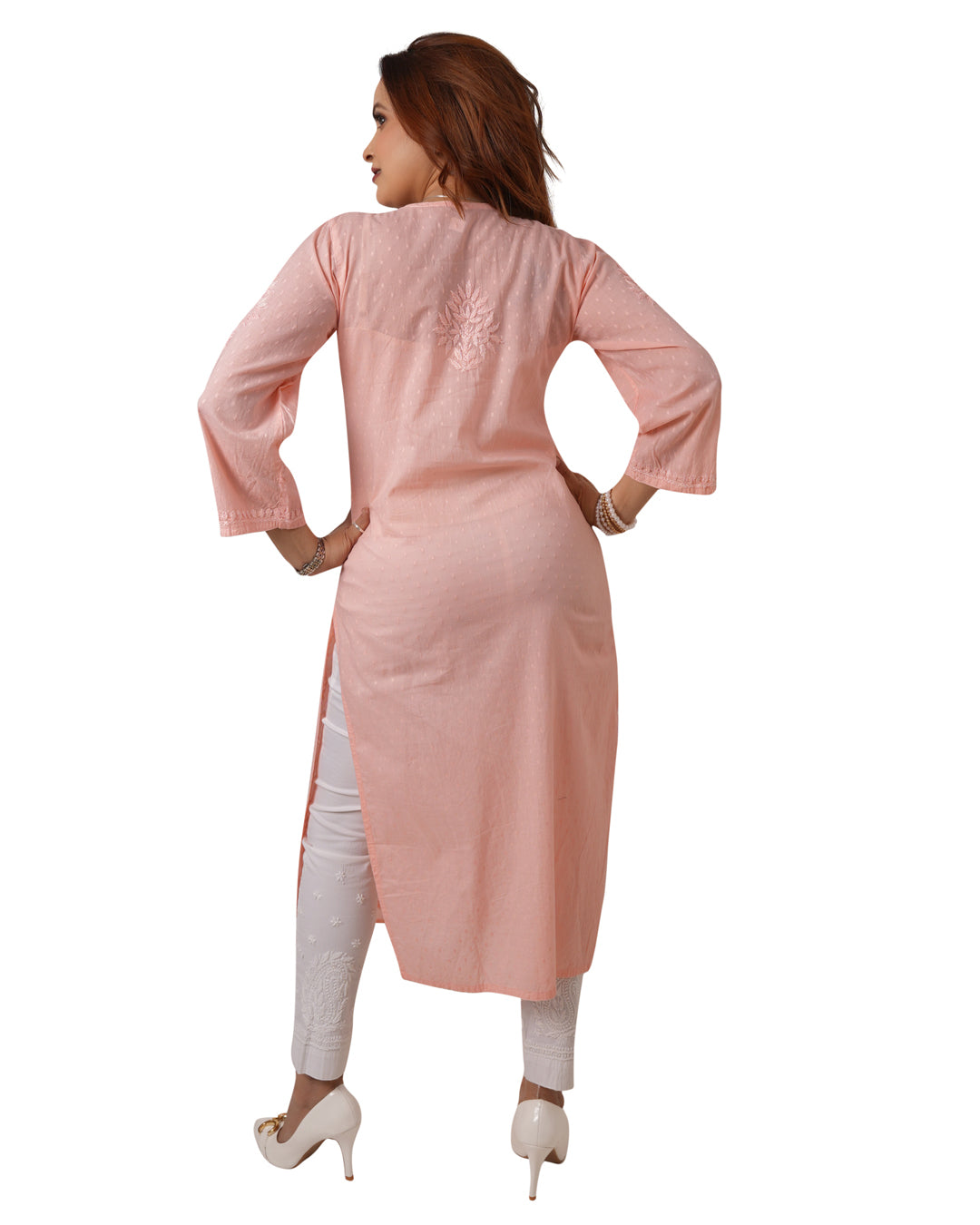 Beige Chikankari Kurti