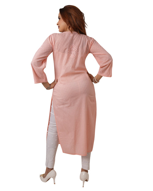 Beige Chikankari Kurti
