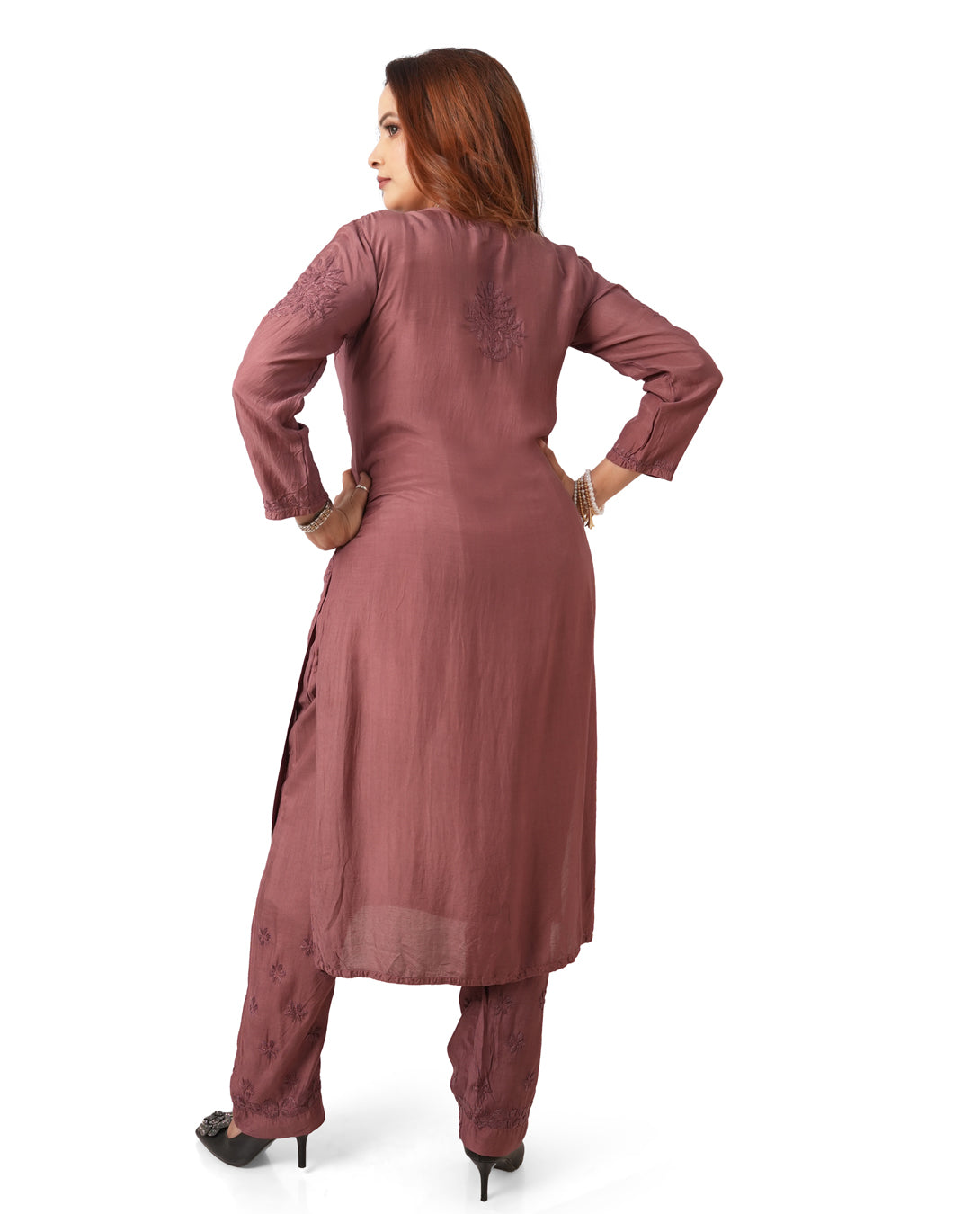 Brown Chikankari Set