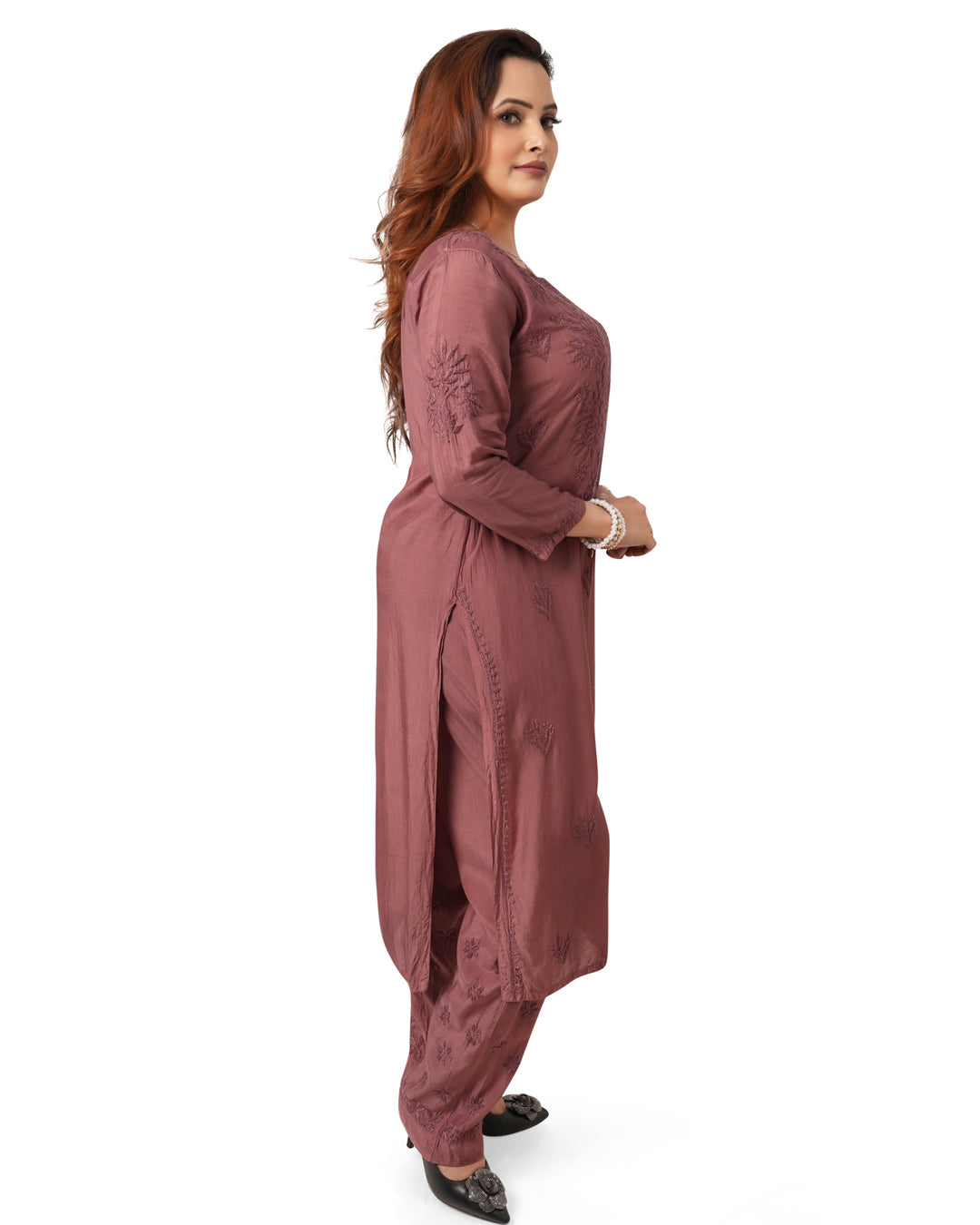 Brown Chikankari Set