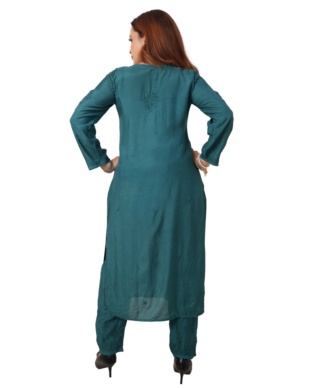Green Chikankari Set