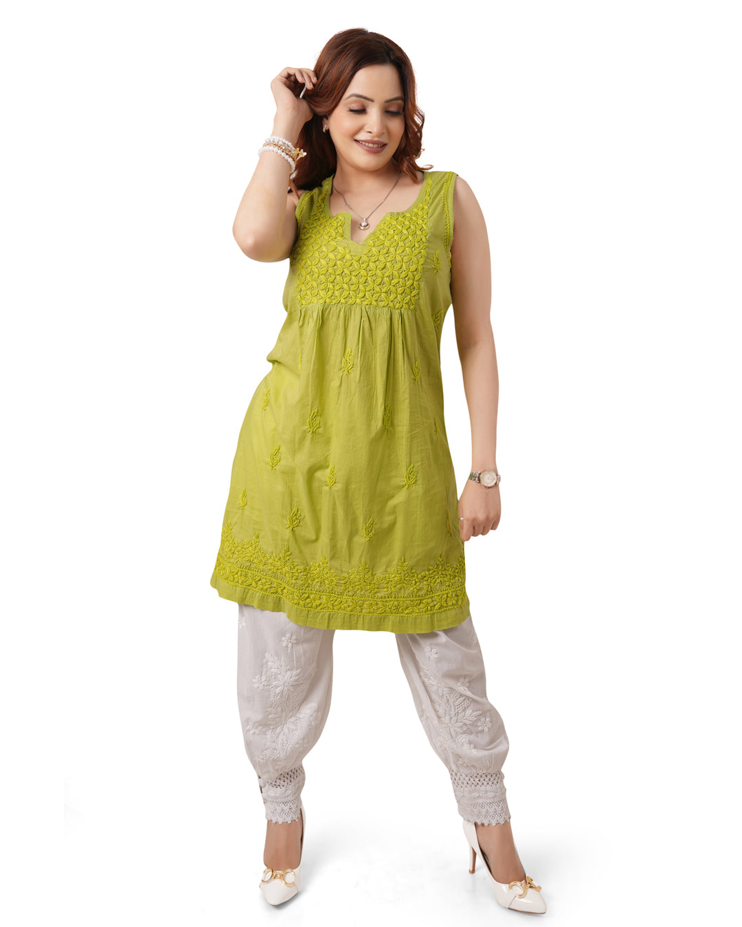Parrot Green Sleeveless Top