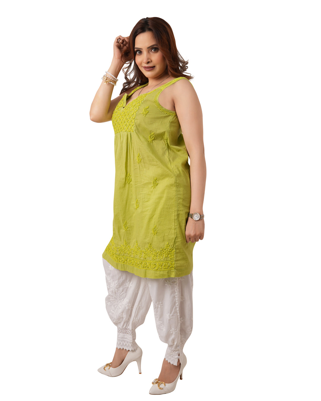 Parrot Green Sleeveless Top