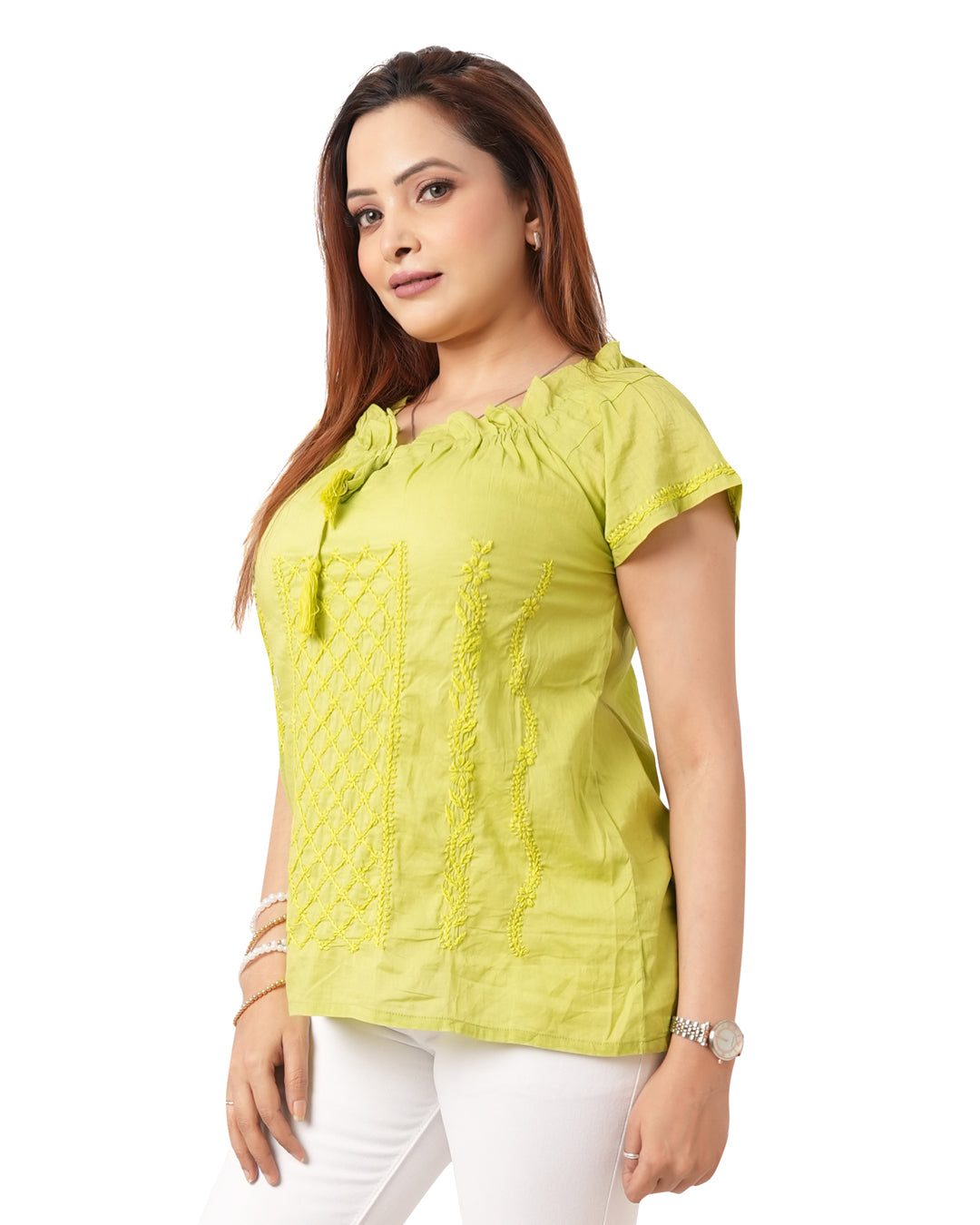 Parrot Green Short Sleeve Top