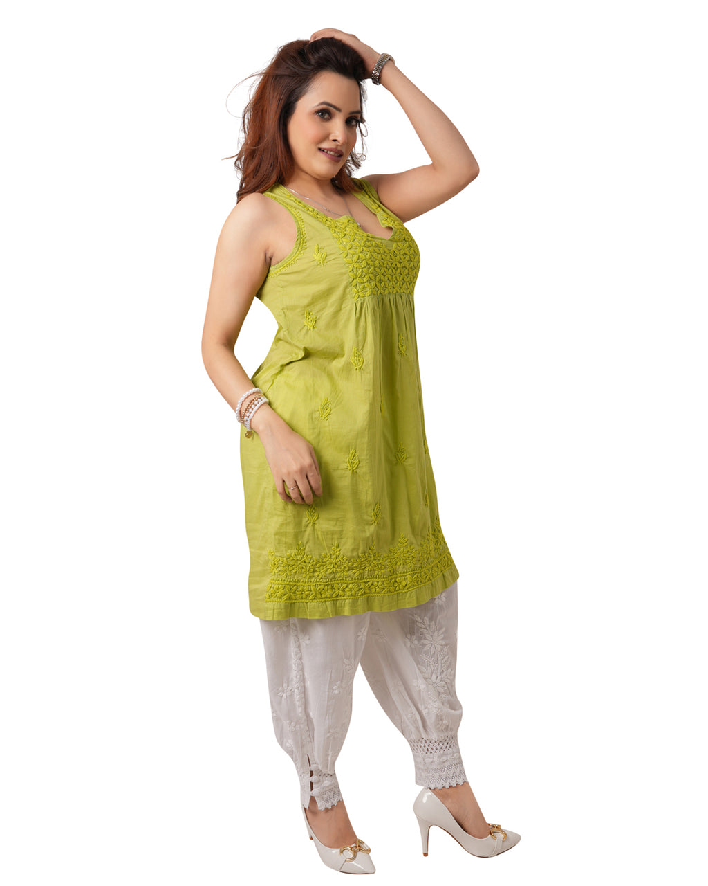 Parrot Green Sleeveless Top