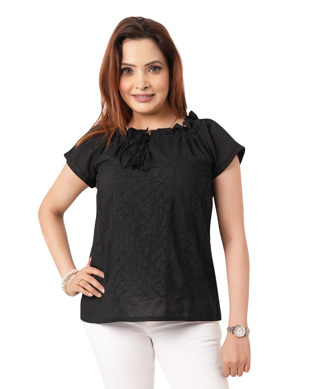 Black Short Sleeve Top