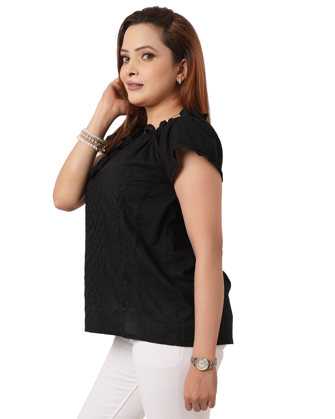 Black Short Sleeve Top