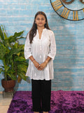 White Half Sleeve Kurti