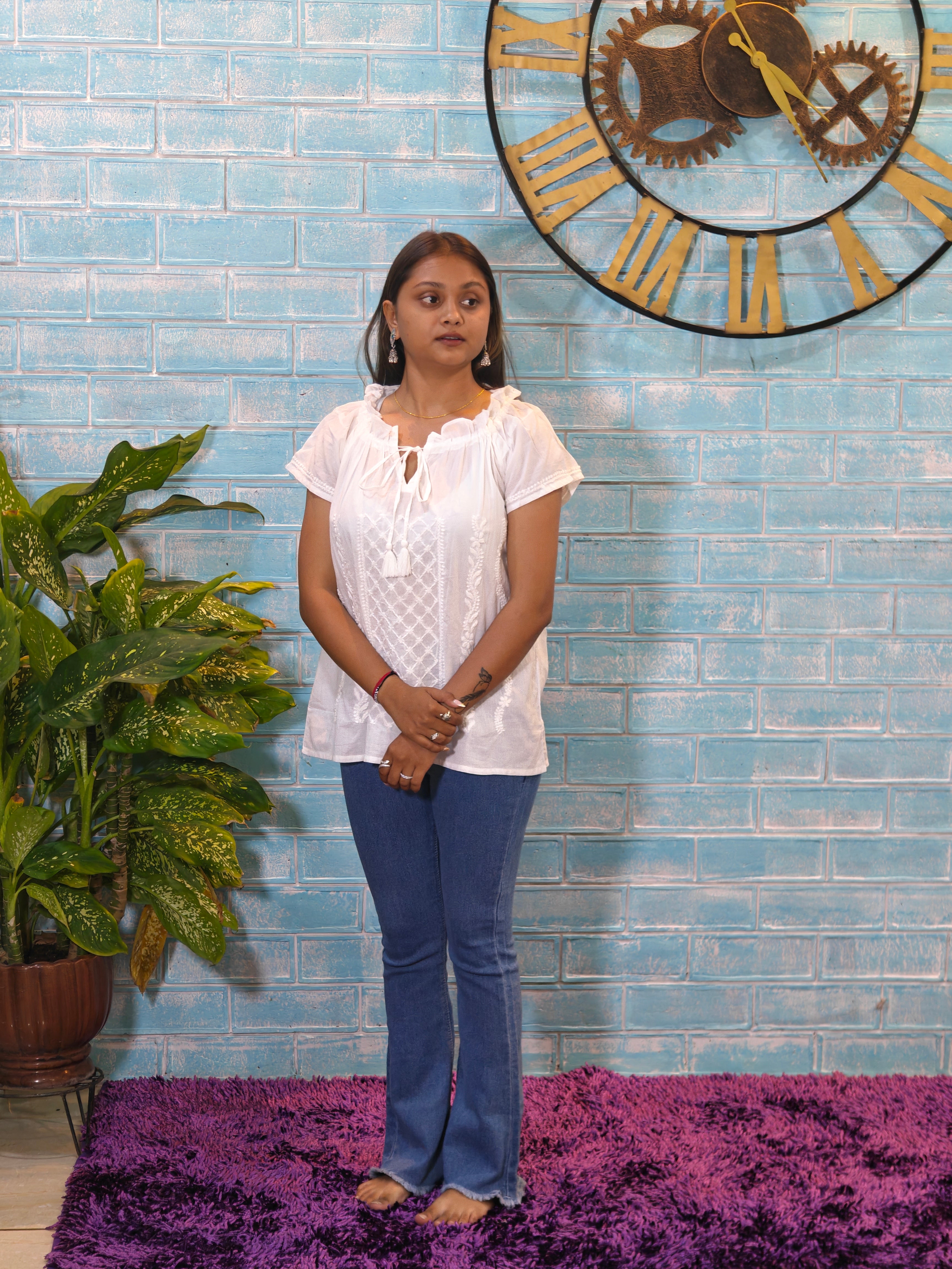 White Short Sleeve Top