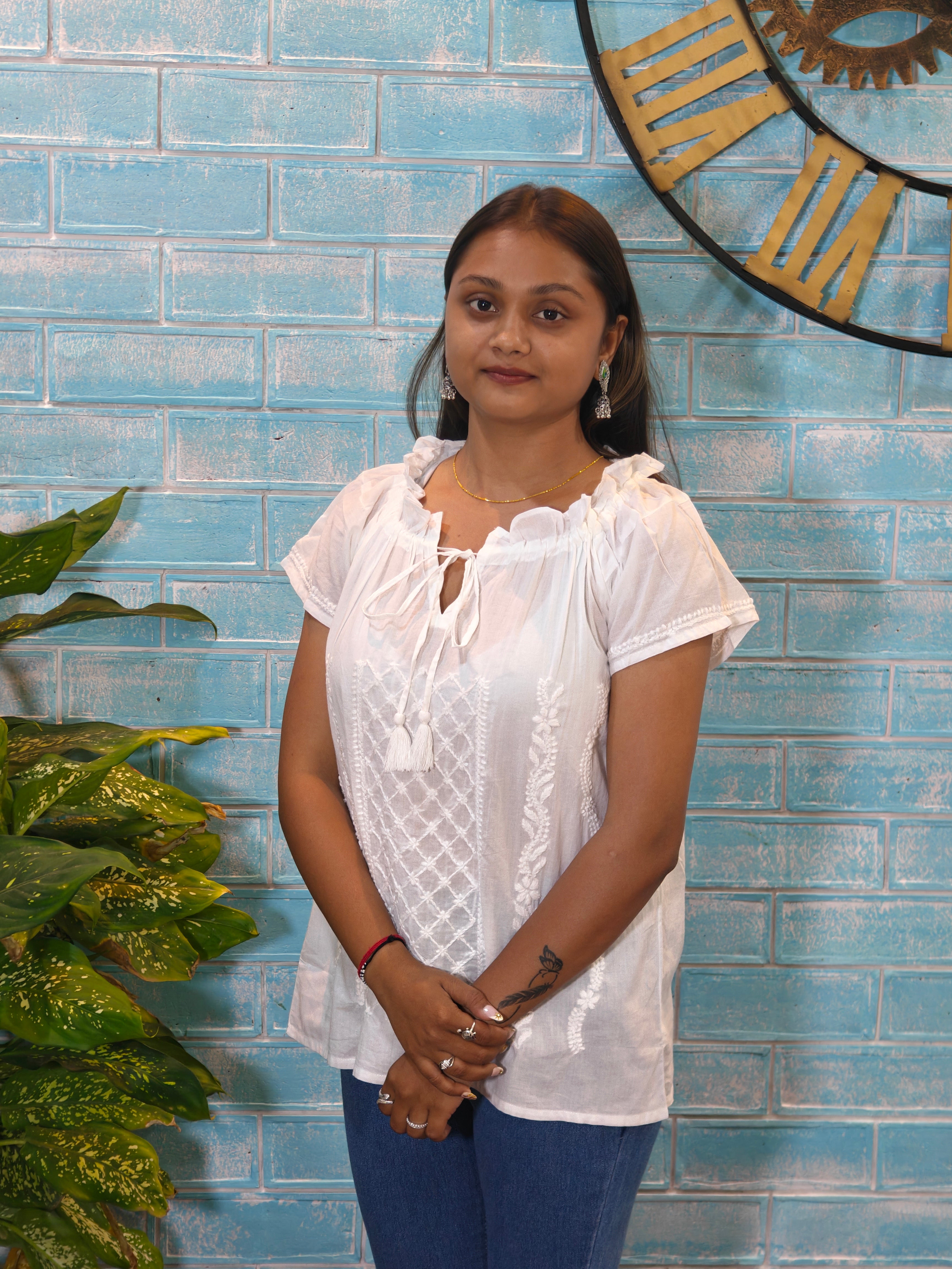 White Short Sleeve Top