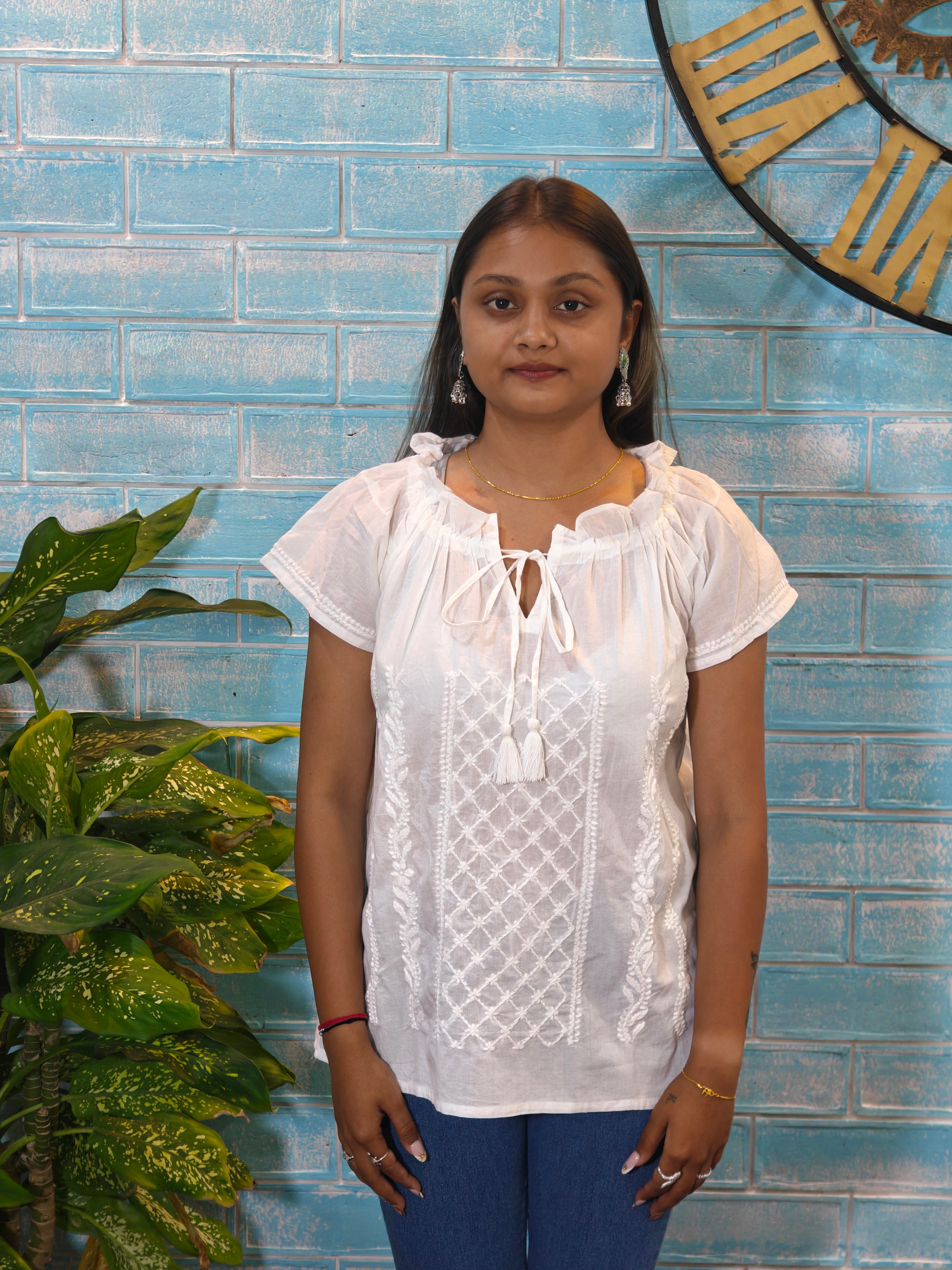 White Short Sleeve Top