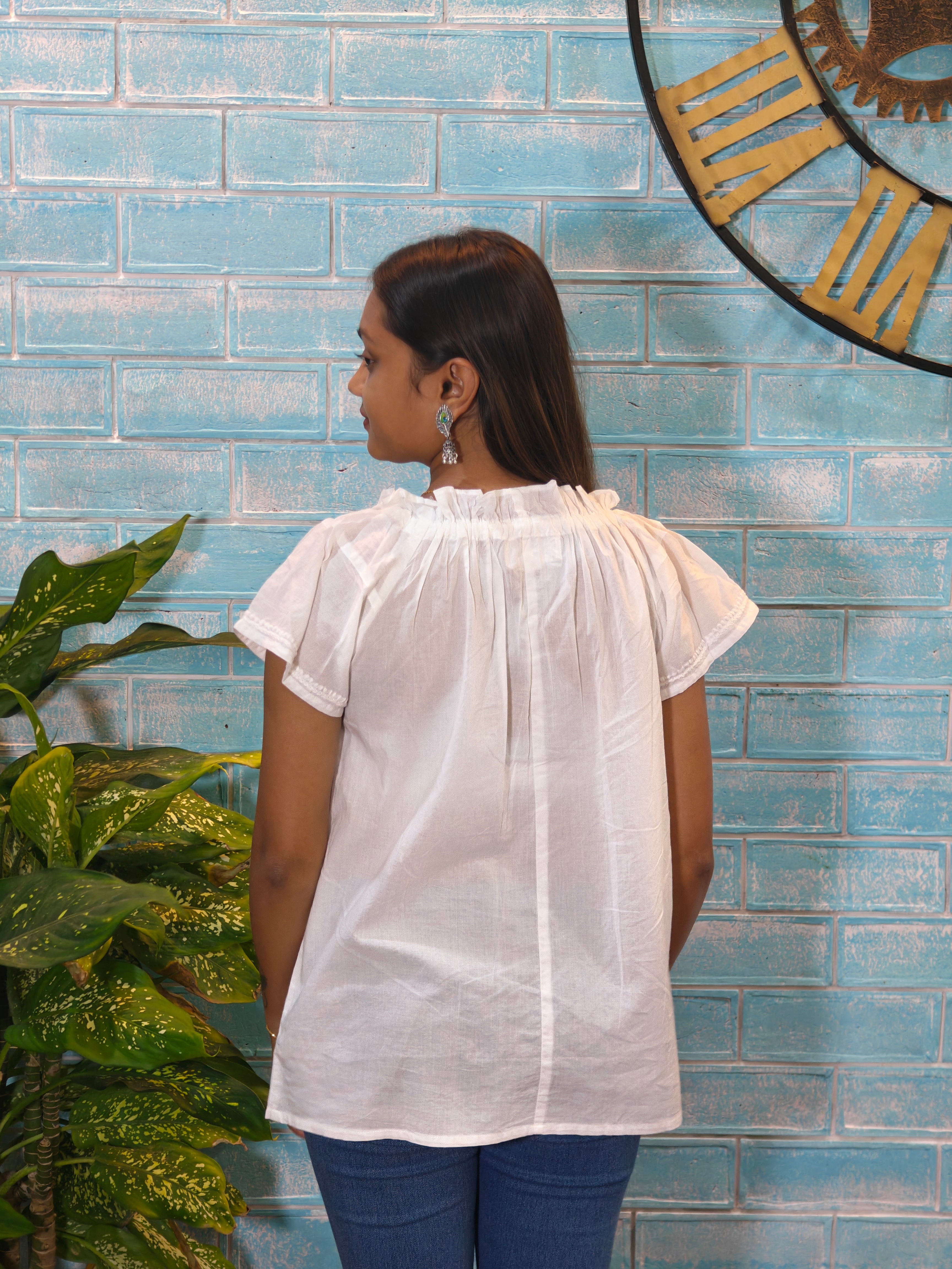 White Short Sleeve Top