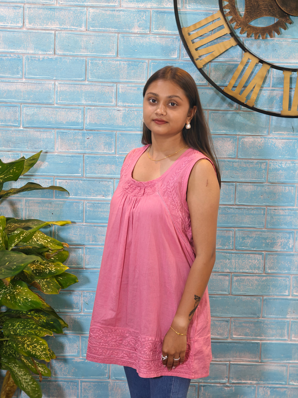 Pink Sleeveless Short Top