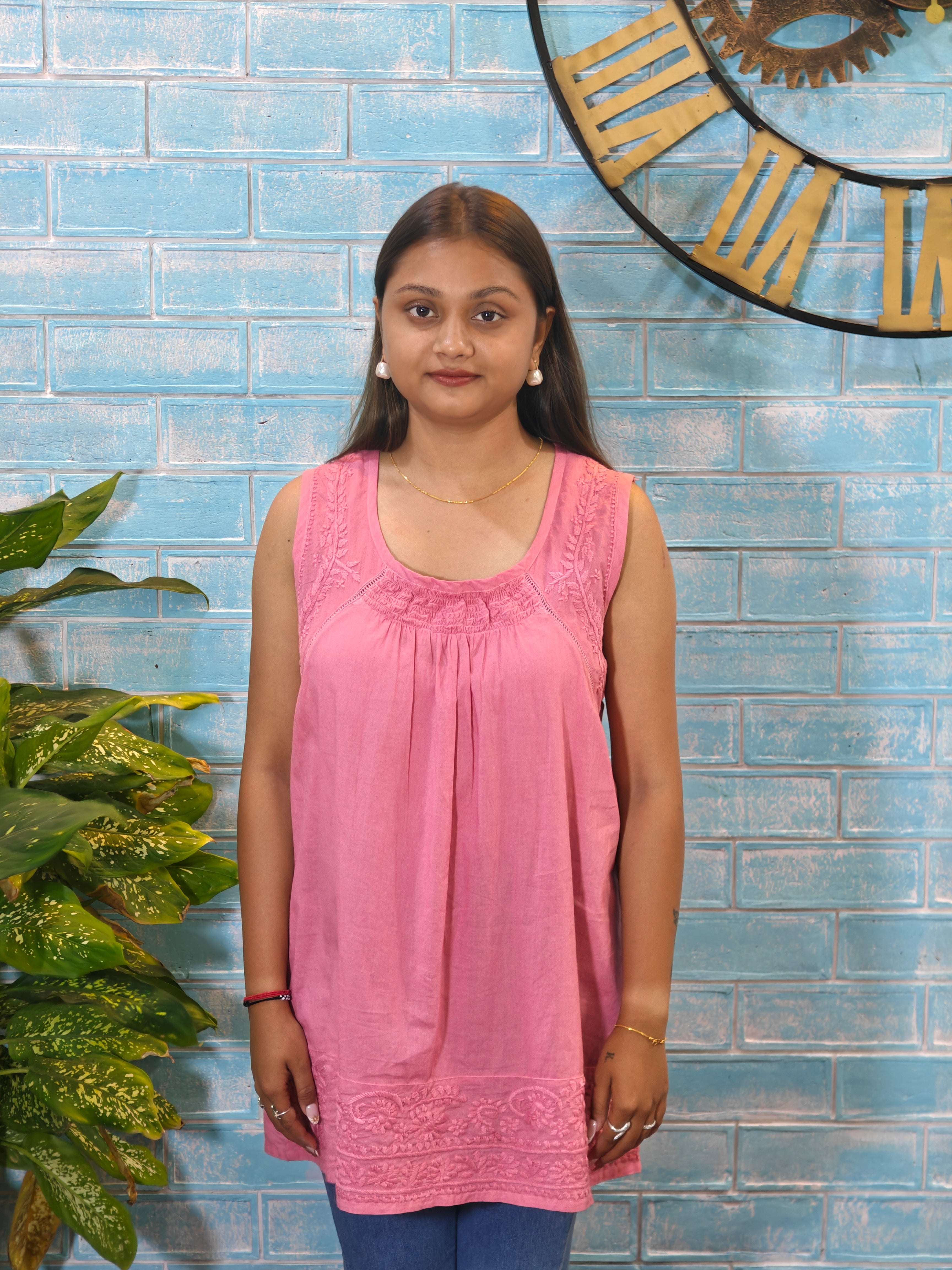 Pink Sleeveless Short Top