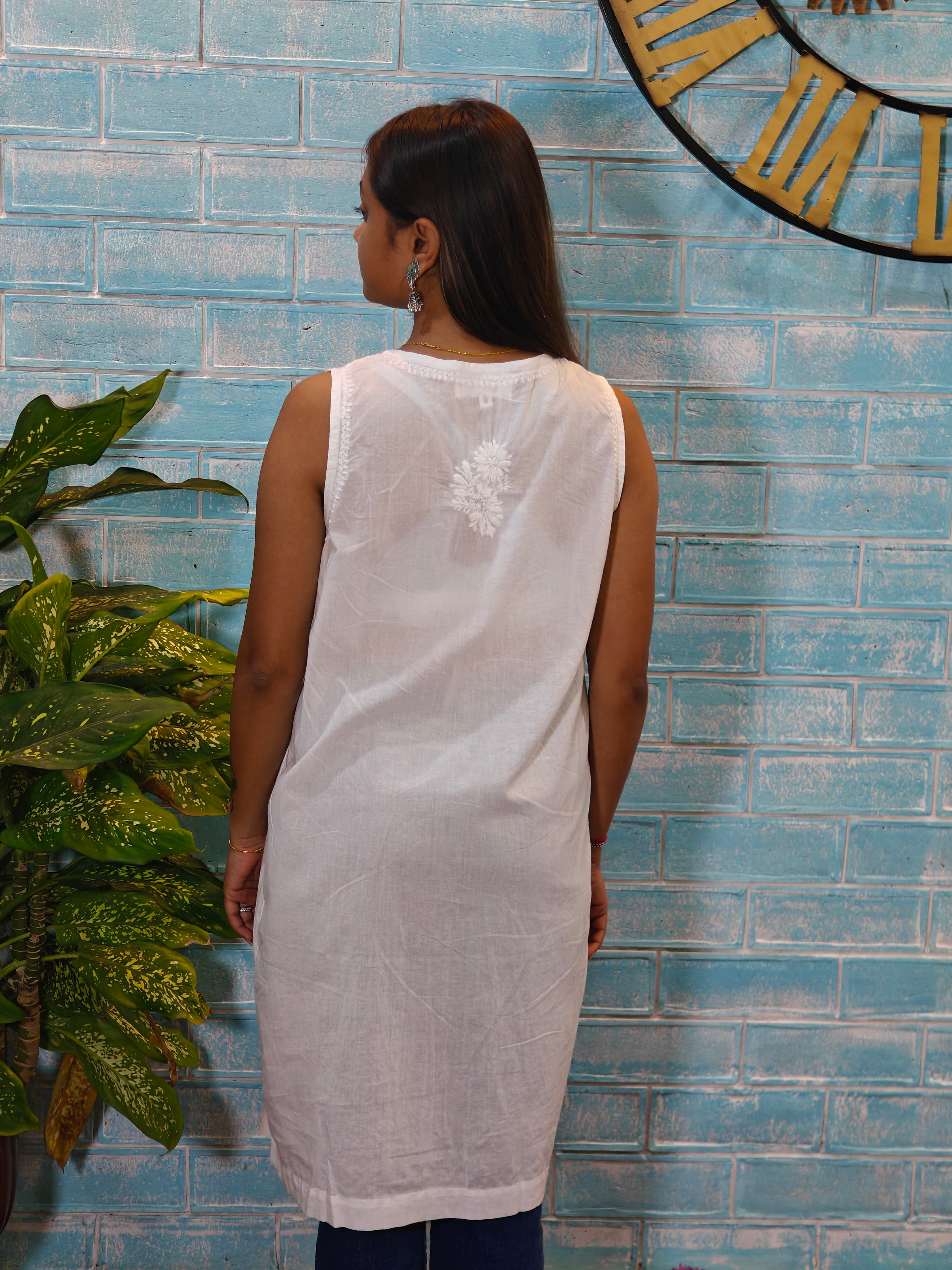 White Sleeveless Top