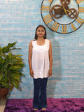 White Sleeveless Short Top