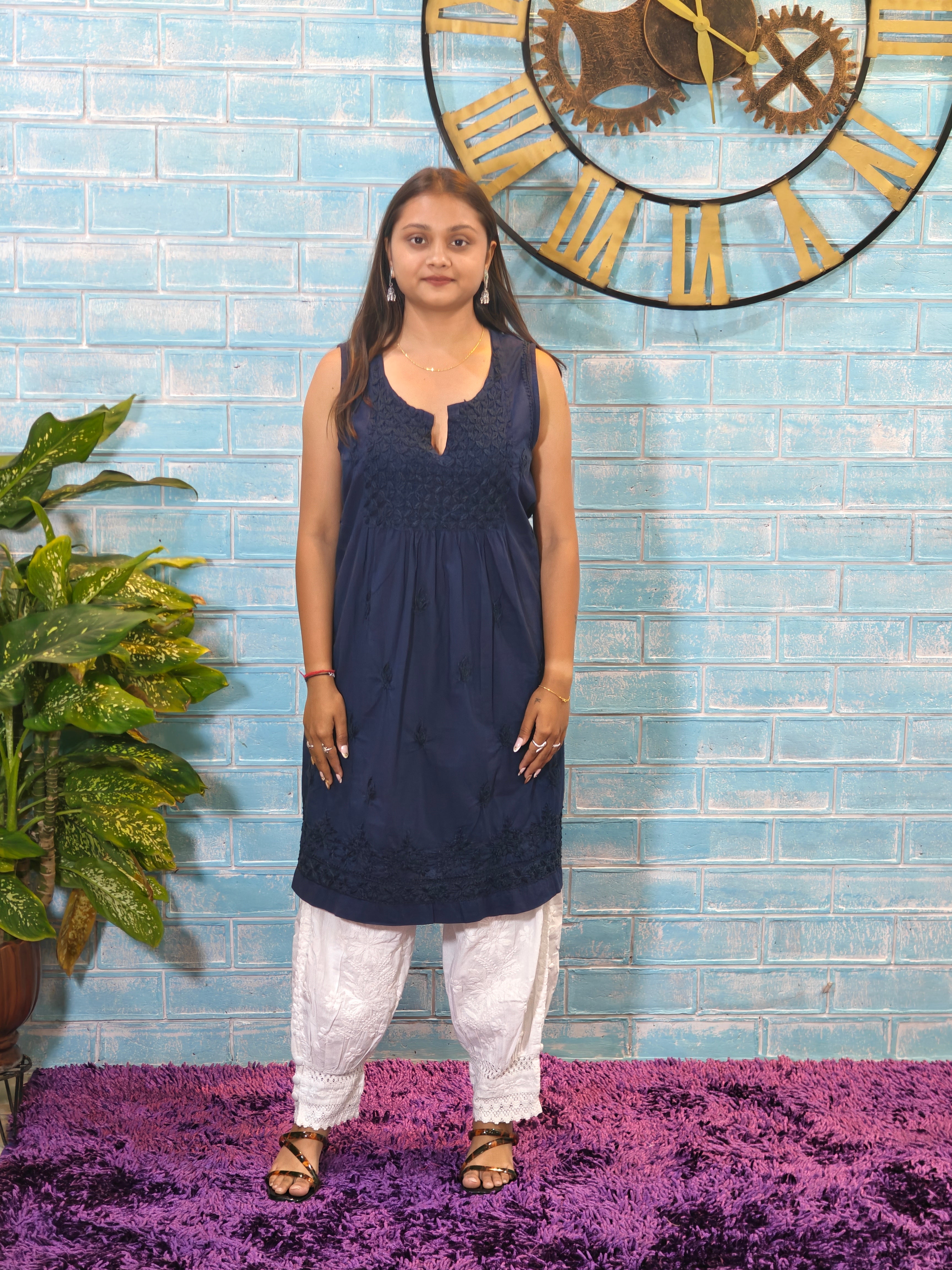 Navy Blue Sleeveless Top
