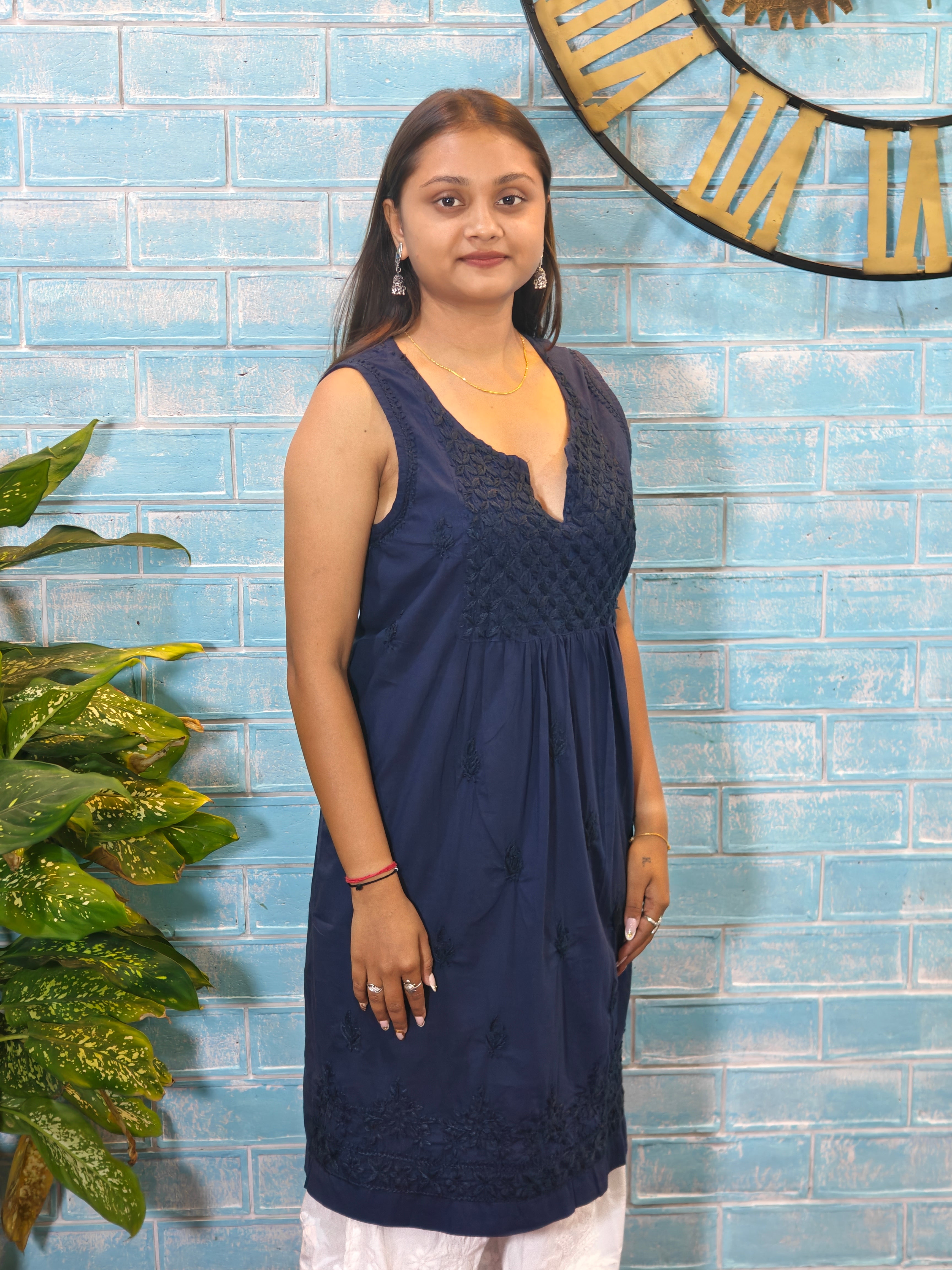 Navy Blue Sleeveless Top