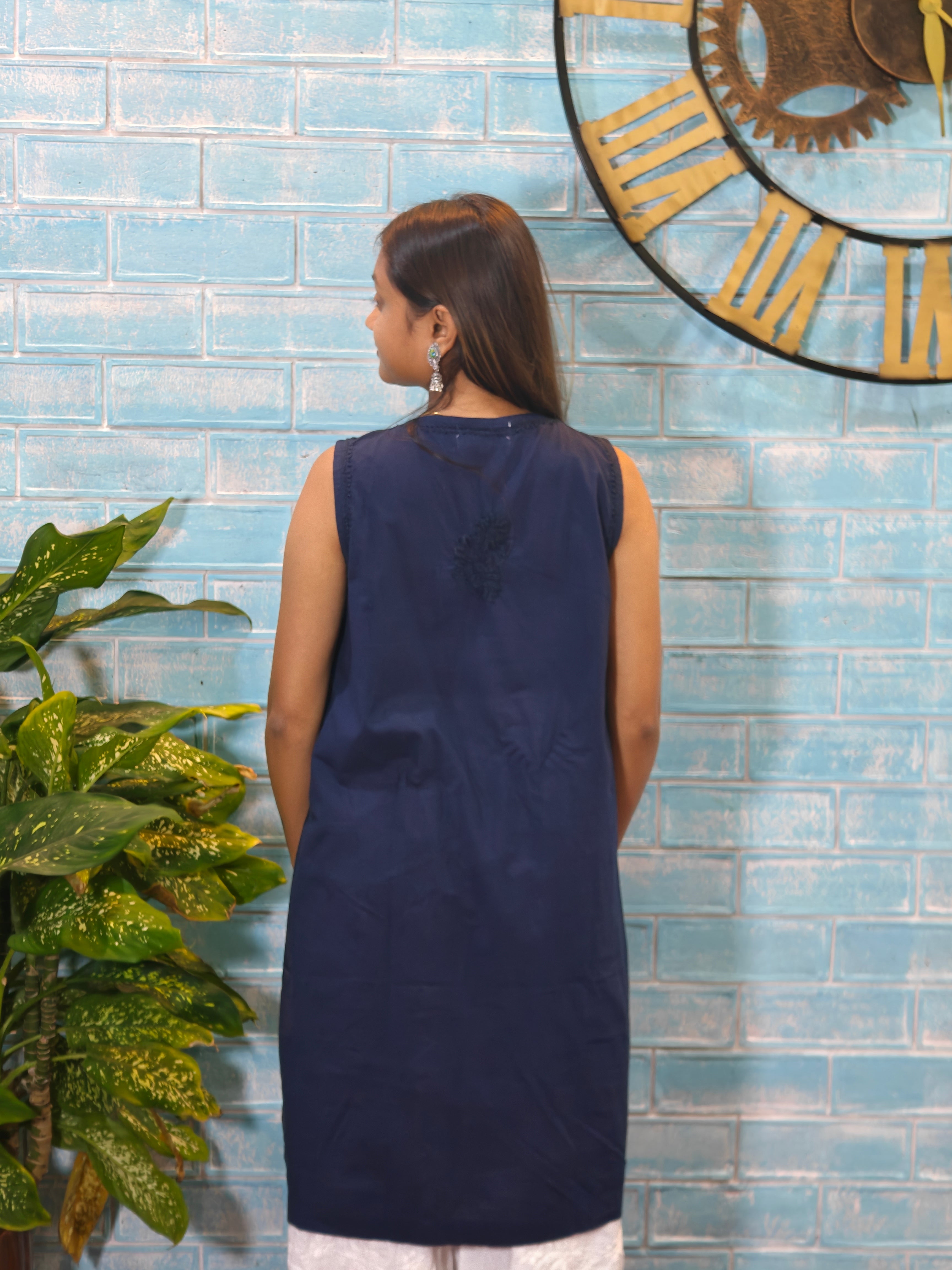 Navy Blue Sleeveless Top